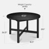 imageBest Choice Products 47In Round Solid Wood Dining Table Modern Farmhouse Dinner Table for 4 Space Saving Dinette for Home Apartment Dining Room Or Kitchen Easy Assembly  BlackBlack