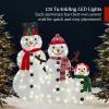 imageBest Choice Products 4ft 4Piece 2D Lighted Christmas Snowman Family Set Large Outdoor Yard Decor Holiday Decoration w 160 Twinkling LED Lights3Piece