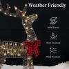 imageBest Choice Products 4ft Lighted 2D Reindeer ampamp Sleigh Set Christmas Holiday Deer ampamp Sled Outdoor Yard Decoration w 140 LED Lights  GoldRattan