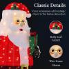 imageBest Choice Products 5ft Lighted PopUp Santa Large Outdoor Christmas Holiday Decoration w 250 LED Lights Twinkling Candy Cane Gift Box HatLarge  5ft
