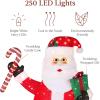 imageBest Choice Products 5ft Lighted PopUp Santa Large Outdoor Christmas Holiday Decoration w 250 LED Lights Twinkling Candy Cane Gift Box HatLarge  5ft