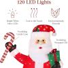 imageBest Choice Products 5ft Lighted PopUp Santa Large Outdoor Christmas Holiday Decoration w 250 LED Lights Twinkling Candy Cane Gift Box HatMedium  3ft