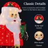 imageBest Choice Products 5ft Lighted PopUp Santa Large Outdoor Christmas Holiday Decoration w 250 LED Lights Twinkling Candy Cane Gift Box HatMedium  3ft
