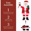 imageBest Choice Products 5ft Lighted PopUp Santa Large Outdoor Christmas Holiday Decoration w 250 LED Lights Twinkling Candy Cane Gift Box HatMedium  3ft
