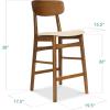 imageBest Choice Products Bar Stool Set of 2 Modern Farmhouse Counter Height Stools wUpholstered Cushioned Seat Wooden Curved Backrest  WalnutCream