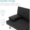 imageBest Choice Products Faux Leather Upholstered Modern Convertible Futon Adjustable Folding Sofa Bed Guest Bed wRemovable Armrests  WhiteBlack