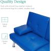 imageBest Choice Products Faux Leather Upholstered Modern Convertible Futon Adjustable Folding Sofa Bed Guest Bed wRemovable Armrests  WhiteRoyal Blue