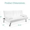 imageBest Choice Products Faux Leather Upholstered Modern Convertible Futon Adjustable Folding Sofa Bed Guest Bed wRemovable Armrests  WhiteWhite