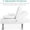 imageBest Choice Products Faux Leather Upholstered Modern Convertible Futon Adjustable Folding Sofa Bed Guest Bed wRemovable Armrests  WhiteWhite