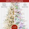 imageBest Choice Products Full Flocked Aspen Christmas Tree 12ft Prelit Noble Fir w 3000 Super Bright Twinkling Micro LED Lights 2in1 White ampamp MultiFlocked