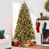 imageBest Choice Products PreLit Christmas Tree 6Ft Frosted PreDecorated Spruce Artificial Holiday Decoration w 250 Twinkling LEDs Pinecones Berries Metal BaseFrosted Green Spruce