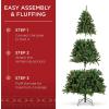 imageBest Choice Products PreLit Christmas Tree 6Ft Frosted PreDecorated Spruce Artificial Holiday Decoration w 250 Twinkling LEDs Pinecones Berries Metal BaseGreen Spruce
