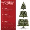 imageBest Choice Products PreLit Christmas Tree 6Ft Frosted PreDecorated Spruce Artificial Holiday Decoration w 250 Twinkling LEDs Pinecones Berries Metal BaseFrosted Green Spruce