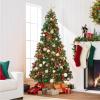 imageBest Choice Products PreLit Christmas Tree 6Ft Frosted PreDecorated Spruce Artificial Holiday Decoration w 250 Twinkling LEDs Pinecones Berries Metal BaseGreen Spruce
