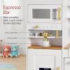 imageBest Choice Products Pretend Play Kitchen for Kids Interactive Wooden Toddler Playset with Espresso Machine Toy Storage 17 Accessories  WhiteWhite