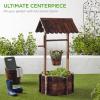 imageBest Choice Products Rustic Wooden Wishing Well Planter Outdoor Home Dcor for Patio Garden Yard wHanging Bucket