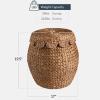 imageBest Choice Products Scalloped Multipurpose Hyacinth Storage Basket Plant Dcor Handwoven Organizer Tote for Bedroom Living Room Nursey wLid  Natural with White TrimScallop  Chestnut