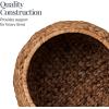 imageBest Choice Products Scalloped Multipurpose Hyacinth Storage Basket Plant Dcor Handwoven Organizer Tote for Bedroom Living Room Nursey wLid  Natural with White TrimScallop  Chestnut