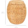 imageBest Choice Products Scalloped Multipurpose Hyacinth Storage Basket Plant Dcor Handwoven Organizer Tote for Bedroom Living Room Nursey wLid  Natural with White TrimNatural