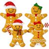 imageBest Choice Products 2D Gingerbread Man Family 4ft Christmas Yard Dcor 4Piece Light Up Holiday Lawn Decoration 200 LED Lights