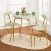 imageBest Choice Products 3Piece Oval Dining Table Set Modern Small Kitchen Dinette w 2 Chairs Metal Frame Curved Backrests  Sage GreenGoldSage Green  Gold