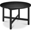 imageBest Choice Products 47In Round Solid Wood Dining Table Modern Farmhouse Dinner Table for 4 Space Saving Dinette for Home Apartment Dining Room Or Kitchen Easy Assembly  BlackBlack