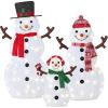 imageBest Choice Products 4ft 4Piece 2D Lighted Christmas Snowman Family Set Large Outdoor Yard Decor Holiday Decoration w 160 Twinkling LED Lights3Piece