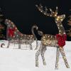 imageBest Choice Products 4ft Lighted 2D Reindeer ampamp Sleigh Set Christmas Holiday Deer ampamp Sled Outdoor Yard Decoration w 140 LED Lights  GoldRattan