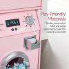 imageBest Choice Products Pretend Play Kids Wooden Stacked Washer ampamp Dryer Set with Toy Laundry Storage SpaceSaving Design with Accessories  PinkPink