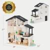 imageBest Choice Products Pretend Play Wooden Doll House with 40 Interactive Accessories 3Story Modern Toy Dollhouse Playset with 6 Rooms for Kids