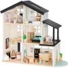 imageBest Choice Products Pretend Play Wooden Doll House with 40 Interactive Accessories 3Story Modern Toy Dollhouse Playset with 6 Rooms for Kids