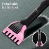 imageBest Choice Products 4 in 1 Snow Brush with Shovel Squeegee ampamp Ice Scraper Up to 39quot Extendable Foam Grip 270 Pivoting Snow Brush for Car Truck SUV Storage Bag Included  LimePink With Shovel