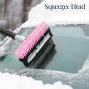 imageBest Choice Products 4 in 1 Snow Brush with Shovel Squeegee ampamp Ice Scraper Up to 39quot Extendable Foam Grip 270 Pivoting Snow Brush for Car Truck SUV Storage Bag Included  LimePink With Shovel