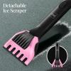 imageBest Choice Products 4 in 1 Snow Brush with Shovel Squeegee ampamp Ice Scraper Up to 39quot Extendable Foam Grip 270 Pivoting Snow Brush for Car Truck SUV Storage Bag Included  LimePink