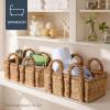 imageBest Choice Products Set of 3 Large Water Hyacinth Handwoven Rectangular Baskets Nesting Decorative Storage Bins wHandles Multipurpose Shelf Basket  NaturalNatural