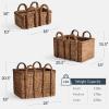 imageBest Choice Products Set of 3 Large Water Hyacinth Handwoven Rectangular Baskets Nesting Decorative Storage Bins wHandles Multipurpose Shelf Basket  NaturalChestnut