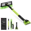 imageBest Choice Products 4 in 1 Snow Brush with Shovel Squeegee ampamp Ice Scraper Up to 39quot Extendable Foam Grip 270 Pivoting Snow Brush for Car Truck SUV Storage Bag Included  LimeLime