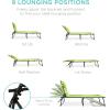 imageBest Choice Products Patio Chaise Lounge Chair Portable Outdoor Folding Recliner for Lawn w 8 Positions Handles 300lb Capacity  BeigeLime Green