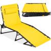 imageBest Choice Products Patio Chaise Lounge Chair Portable Outdoor Folding Recliner for Lawn w 8 Positions Handles 300lb Capacity  BeigeYellow