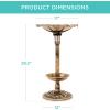 imageBest Choice Products Outdoor Solar Lighted Pedestal Bird Bath Fountain Decoration wPlanter Integrated Panel Scroll Accents for Lawn Garden  BronzeBronze