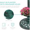 imageBest Choice Products Outdoor Solar Lighted Pedestal Bird Bath Fountain Decoration wPlanter Integrated Panel Scroll Accents for Lawn Garden  BronzeGreen