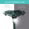 imageBest Choice Products Outdoor Solar Lighted Pedestal Bird Bath Fountain Decoration wPlanter Integrated Panel Scroll Accents for Lawn Garden  BronzeGreen