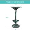 imageBest Choice Products Outdoor Solar Lighted Pedestal Bird Bath Fountain Decoration wPlanter Integrated Panel Scroll Accents for Lawn Garden  BronzeGreen