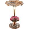 imageBest Choice Products Outdoor Solar Lighted Pedestal Bird Bath Fountain Decoration wPlanter Integrated Panel Scroll Accents for Lawn Garden  BronzeBronze