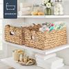 imageBest Choice Products 16x12 Scalloped Shelf Baskets Woven Storage Bins Pantry Organizer for Kitchen Living Room Bathroom Bedroom amp Laundry 2 Pack  Natural with White TrimNatural