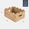 imageBest Choice Products 16x12 Scalloped Shelf Baskets Woven Storage Bins Pantry Organizer for Kitchen Living Room Bathroom Bedroom amp Laundry 2 Pack  Natural with White TrimNatural