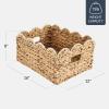 imageBest Choice Products 16x12 Scalloped Shelf Baskets Woven Storage Bins Pantry Organizer for Kitchen Living Room Bathroom Bedroom amp Laundry 2 Pack  Natural with White TrimNatural with White Trim