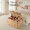 imageBest Choice Products 30 Storage Trunk wLid amp Handles Wicker Storage Toy Chest Rattan Storage Bench Wedding Trunk Assembled for Living Room Bedroom amp Kids Room  NaturalNatural