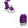 imageBest Choice Products 30 Wide Folding Zero Gravity Outdoor Recliner Patio Lounge Chair wAdjustable Canopy Shade Headrest Side Accessory Tray  MarineAmethyst Purple