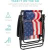 imageBest Choice Products 30 Wide Folding Zero Gravity Outdoor Recliner Patio Lounge Chair wAdjustable Canopy Shade Headrest Side Accessory Tray  MarineAmerican Flag